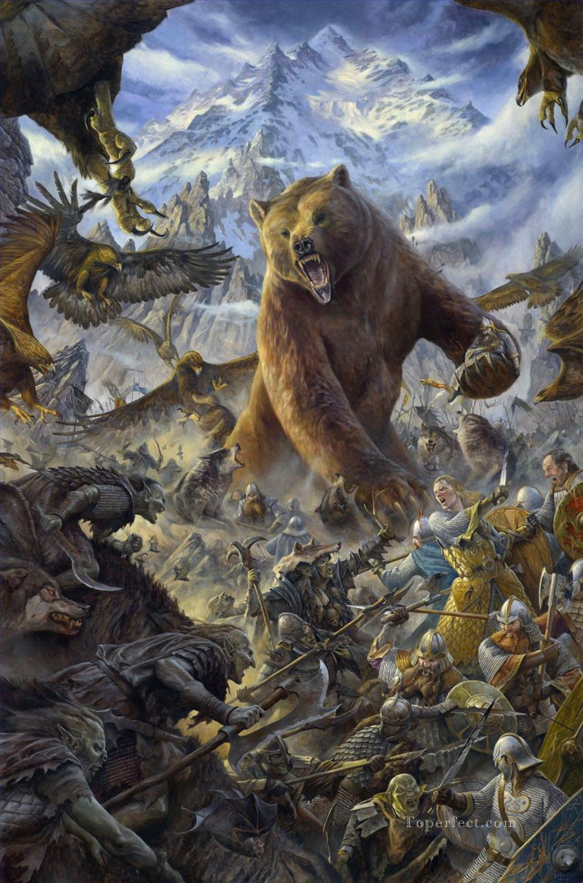 fantástico oso guerrero Pintura al óleo